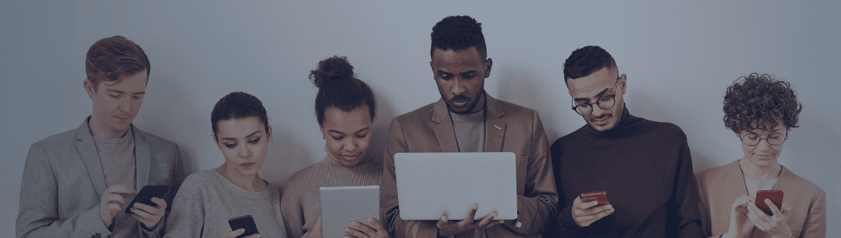 People using mobile devices to access safe and enjoyable social media.