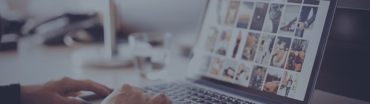 Moderator working with the computer, analysing user-generated content.