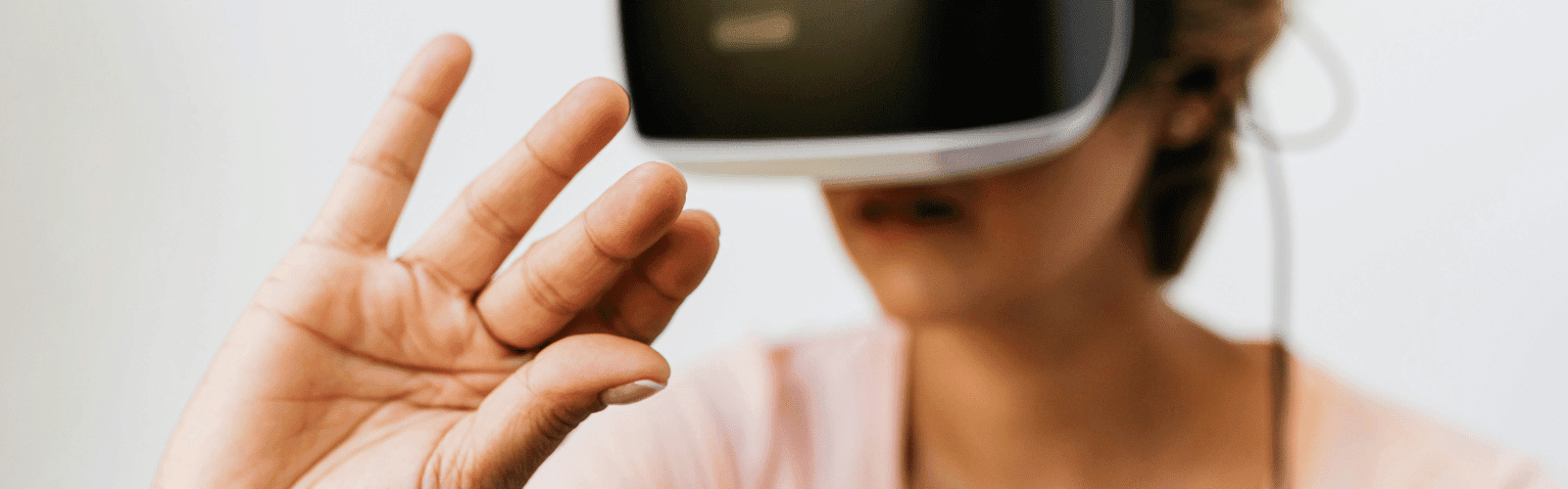 A woman from the future doing shopping virtually.