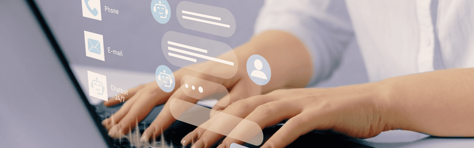 E-commerce contact centre agent supporting clients in an omnichannel mode.