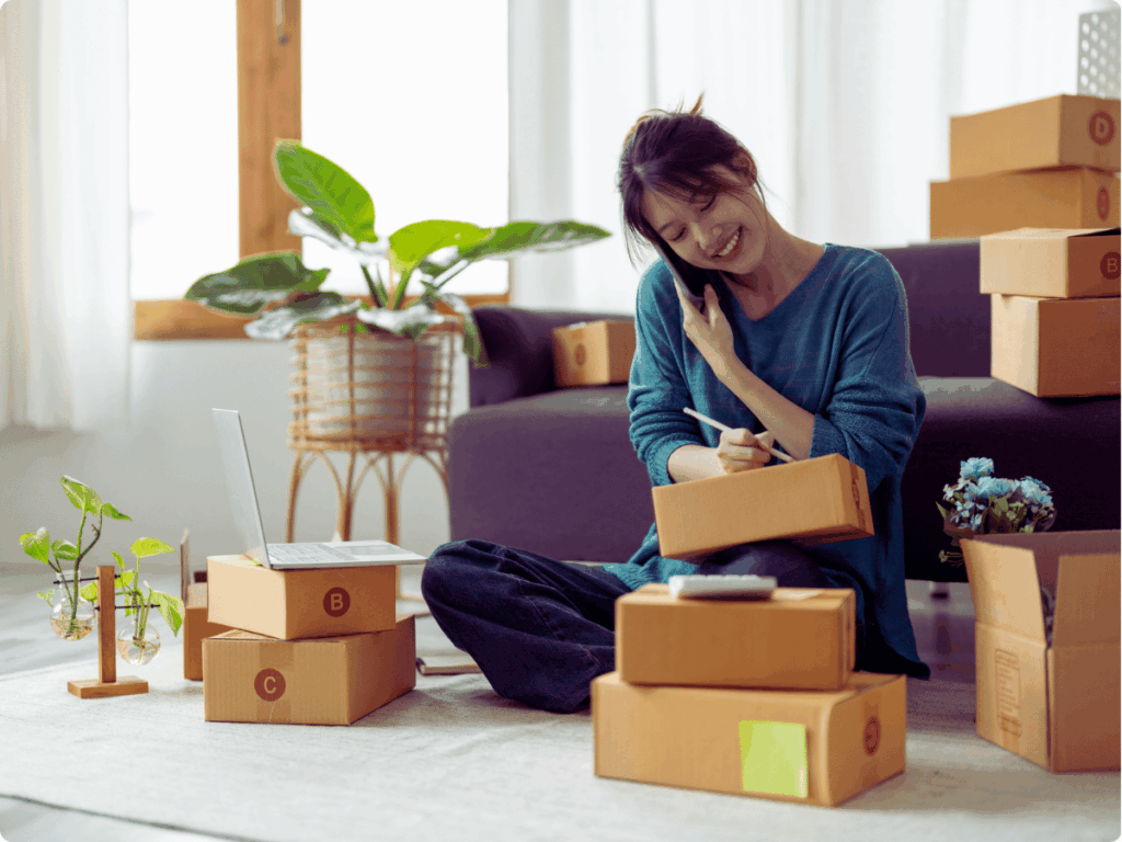 Illustration of the returning happy customer.