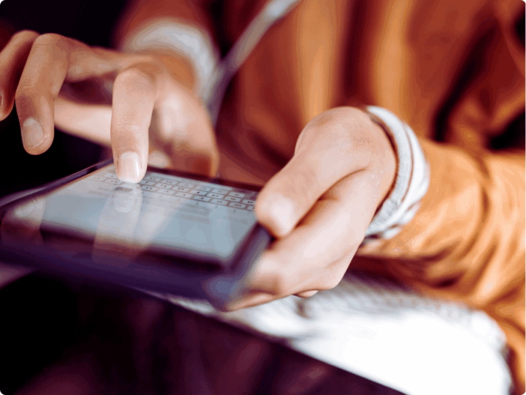 Illustration of a content moderator looking for the well-being options.