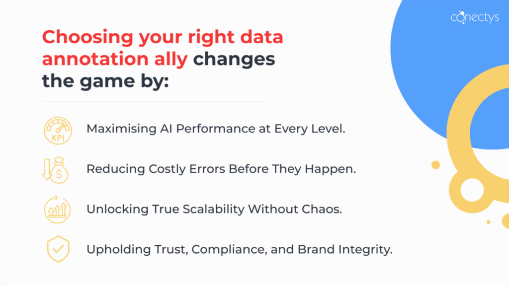 Illustration of the factors changing the game when choosing data annotation outsourcing provider.