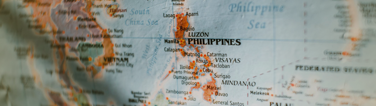 A map of the region in Asia where the Philippines is located.