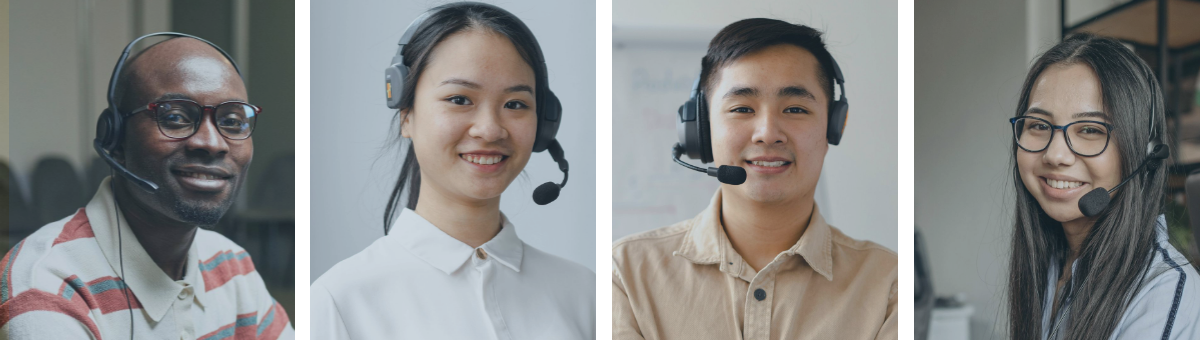 Images of skilled call center agents from the Philippines.