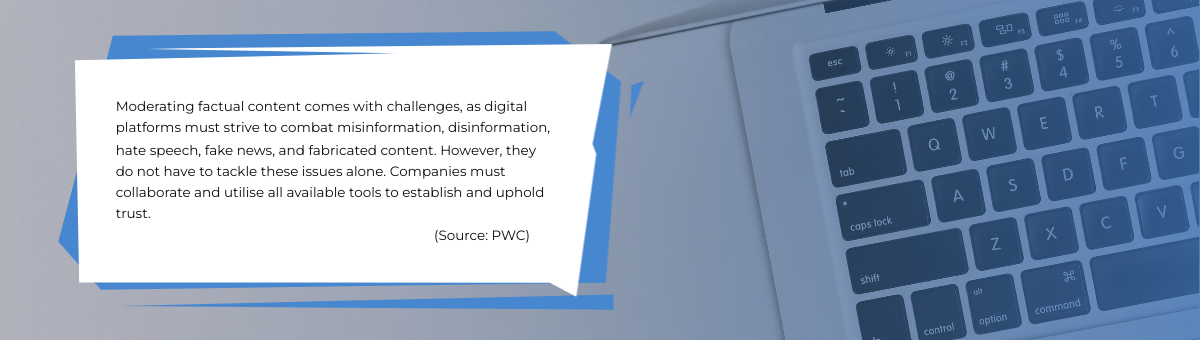 Laptop and the PWC insights into content moderation.