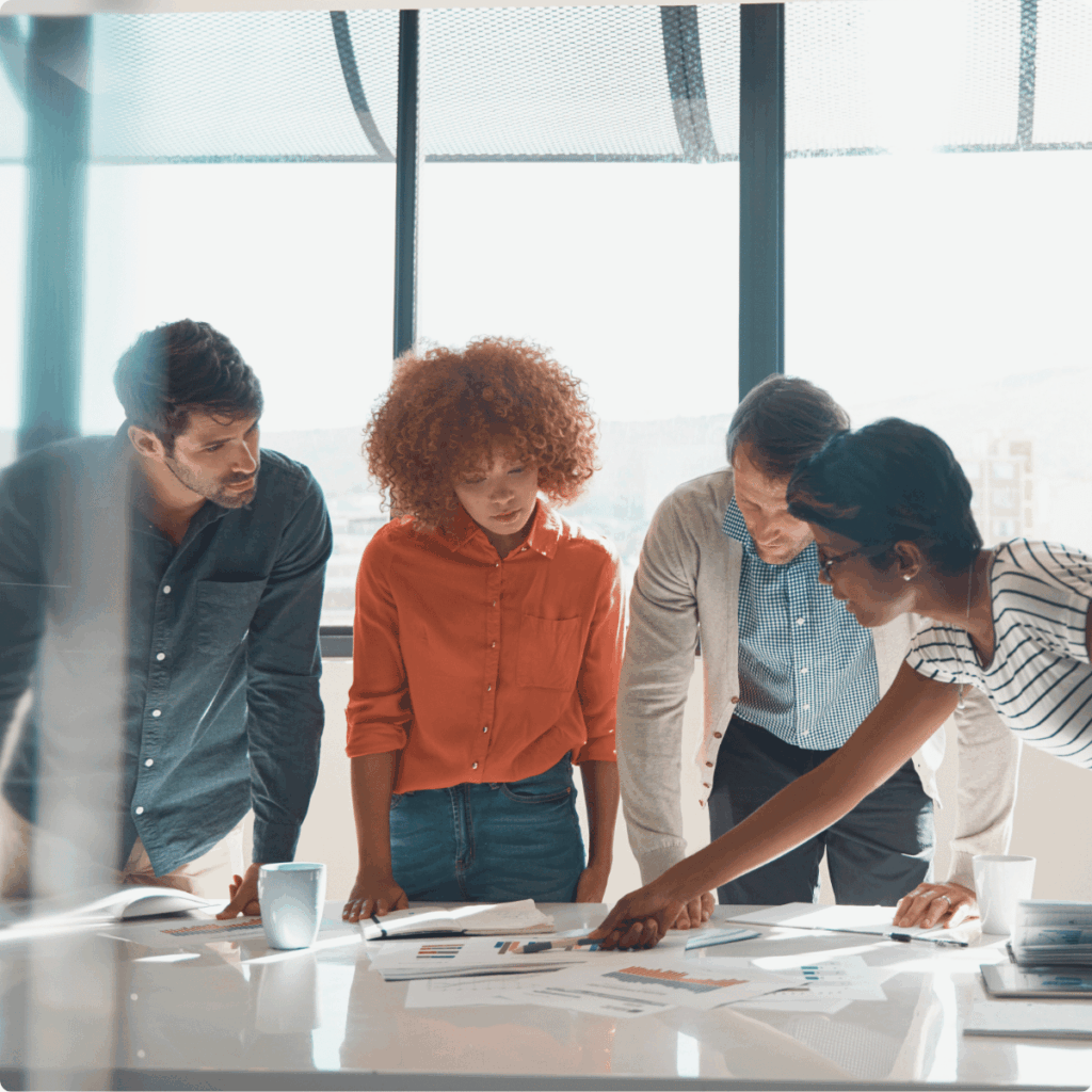 A picture of data annotation team working on the outsourcing project.