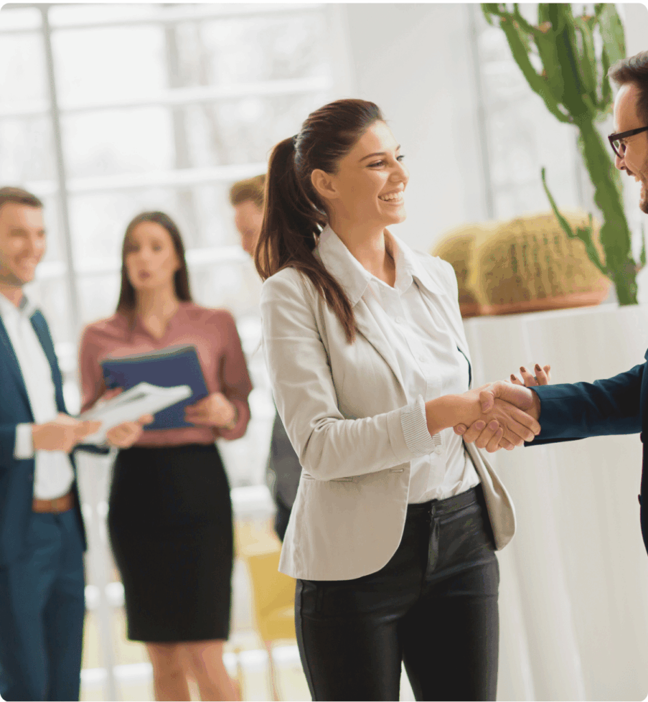 A picture of the office reality when meeting business partners.