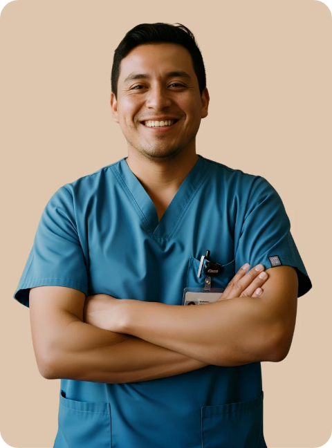 Happy male doctor